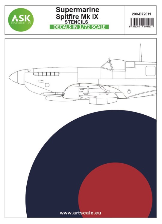 Art Scale 200-D72011 Supermarine Spitfire Mk.IX Stencils 1/72