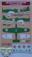 Kora Model DEC72152 Miles M.14 Magister (Latvian Service) декали декали 1/72