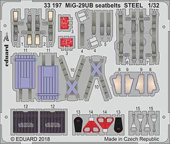 Eduard 33197 MiG-29UB seatbelts STEEL 1/32