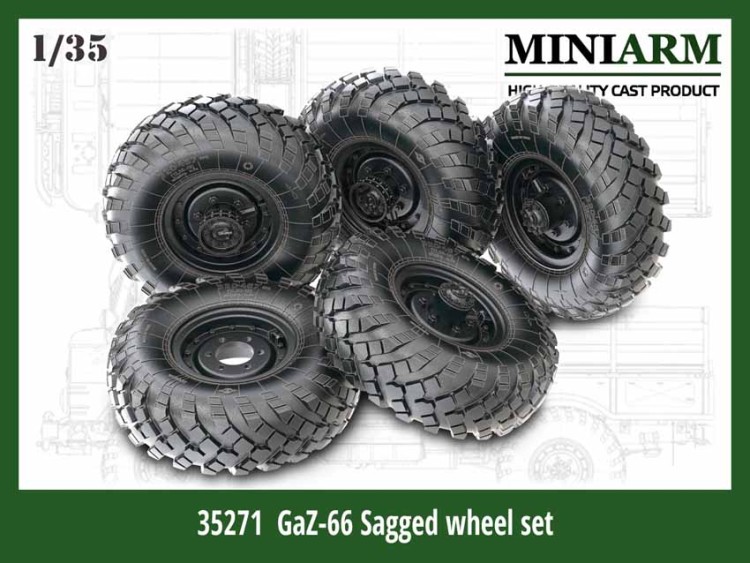 Miniarm 35271 ГаЗ-66 колеса с посадкой, 5 шт 1/35