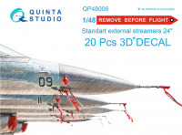 Quinta studio QP48006 Предупреждающие вымпелы "Remove Before Flight", стандартный размер 24", 20 шт 1/48