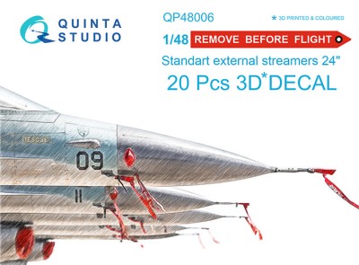 Quinta studio QP48006 Предупреждающие вымпелы &quot;Remove Before Flight&quot;, стандартный размер 24&quot;, 20 шт 1/48