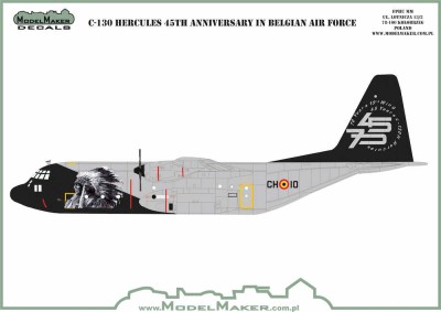 Model Maker Decals D144156 Lockheed C-130H Hercules 45th Anniversary in Belgian Air Force 1/144