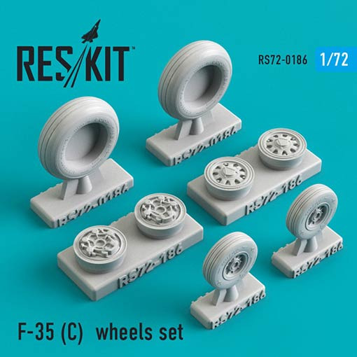 Reskit RS72-0186 F-35 (C) wheels set (KITTYH/ORANGE) 1/72
