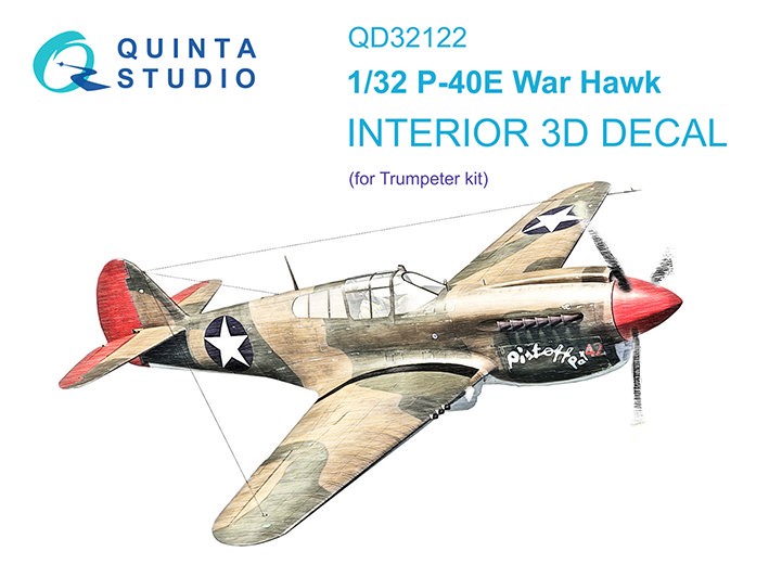 Quinta studio QD32122 P-40E War Hawk (Trumpeter) 3D Декаль интерьера кабины 1/32