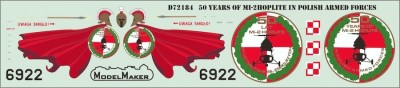 Model Maker Decals D72184 Mil Mi-2 50 years in Polish Armed Forces 1/72