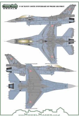 Model Maker Decals MD72138 Lockheed-Martin F-16C RAVEN 100TH Anniversary of Polish Air Force 1/72