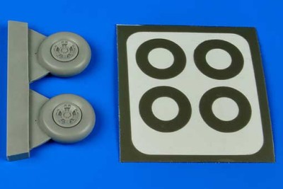 Aires 4637 Spitfire Mk.V wheels &amp; paint masks (five spokes) 1/48