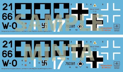 HAD 32022 Decal Bf 109 G-6 (3x Hungarian,1x Luftwaffe) 1/32
