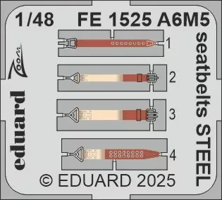 Eduard FE1525 A6M5 seatbelts STEEL (EDU) 1/48