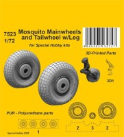 CMK 7523 Mosquito Mainwheels and Tailwheel w/Leg 1/72