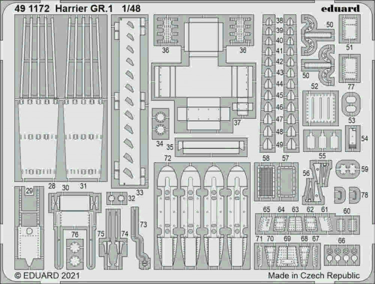 Eduard 491172 SET Harrier GR.1 (KIN) 1/48