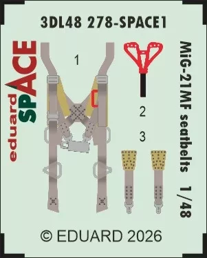 Eduard 3DL48278 MiG-21MF seatbelts SPACE 1/48