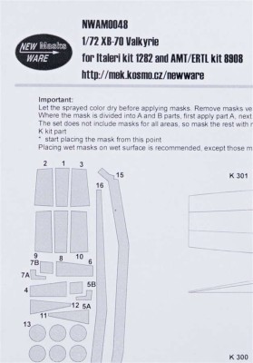 New Ware NWA-M0048 1/48 Mask XB-70 Valkyrie (ITAL)