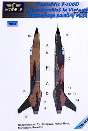 Lf Model M4868 Mask F-105D Thunderchief Camoufl.painting 1/48