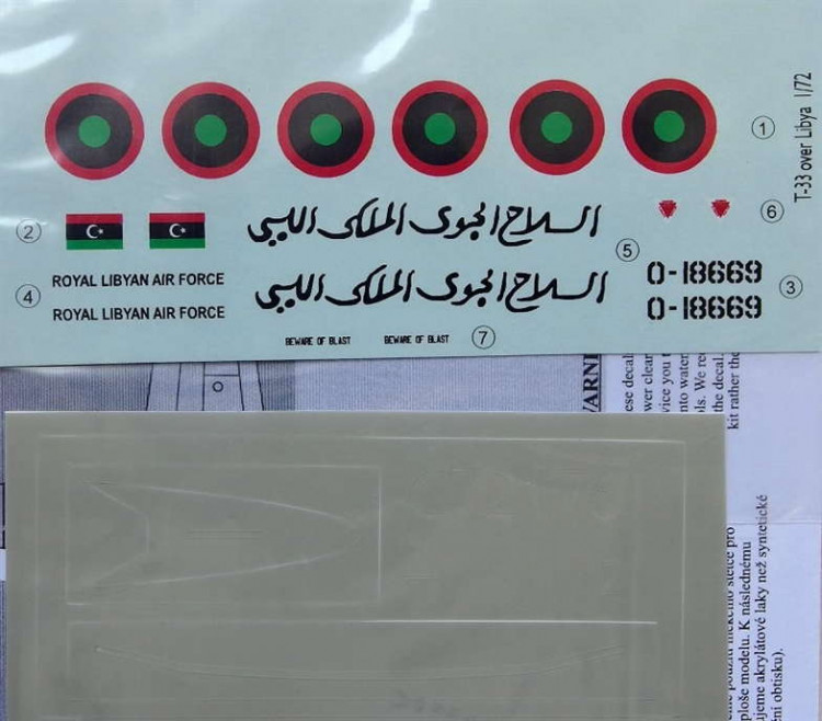 LF Model C72176 Decals T-33 Shooting Star over Libya (SWORD) 1/72