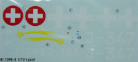 LF Model C7260 Decals Bf 109 over Swiss - Part I. 1/72