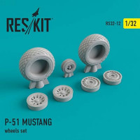 Reskit RS32-0012 N.A. P-51 MUSTANG wheel set (DRAG/HAS/REV) 1/32