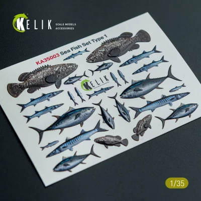 Reskit KA35003 Sea Fish set Type 1 - 3D Decal for dioramas 1/35