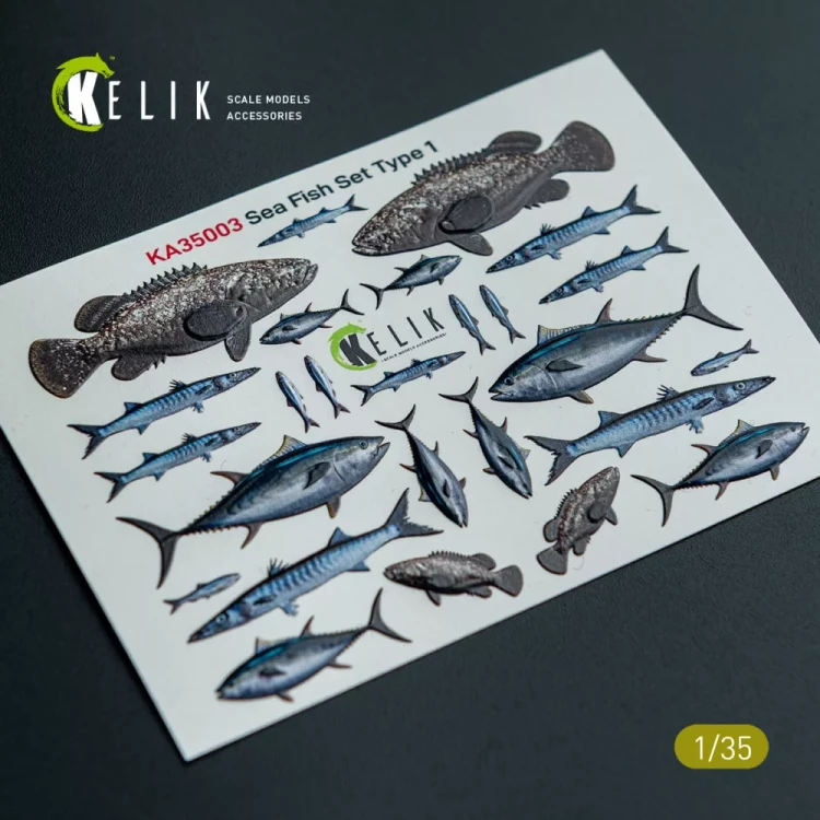 Reskit KA35003 Sea Fish set Type 1 - 3D Decal for dioramas 1/35
