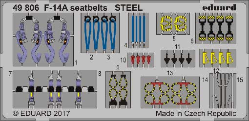 Eduard 49806 F-14A seatbelts STEEL 1/48 TAMIYA