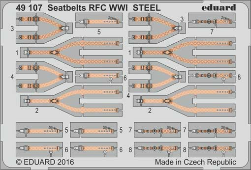 Eduard 49107 Seatbelts RFC WWI STEEL 1:48