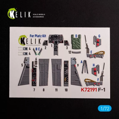Reskit K72191 F-1 Support Fighter - interior 3D (PLATZ) 1/72