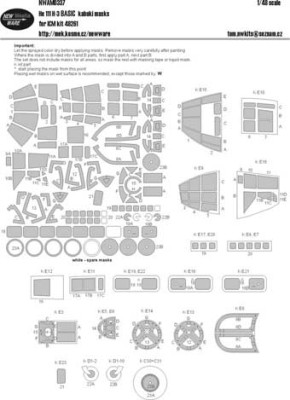 New Ware NWA-M0337 1/48 Mask He 111 H-3 BASIC (ICM 48261)