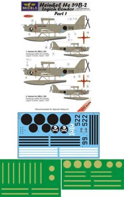 Lf Model C72224 Decals He 59B-2 Legion Condor&amp;masks - part 1 1/72