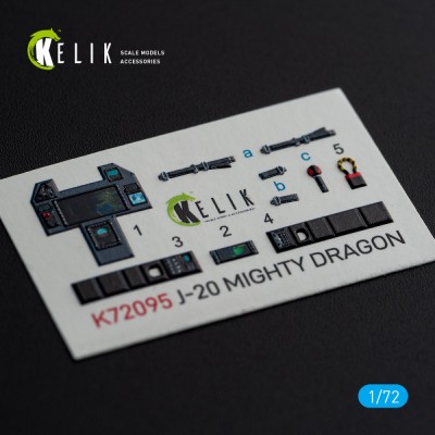 Reskit K72095 J-20 Mighty Dragon - inter. 3D decals (DREAM) 1/72
