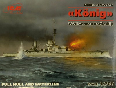 ICM S70014 Konig WWI German Battleship 1/700