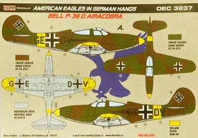 Kora Model DEC3237 Bell P-39D Airacobra in German hands декали 1/32