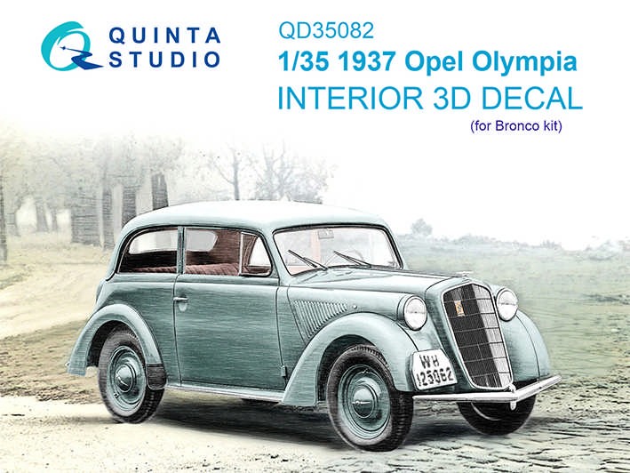 Quinta Studio QD35082 1937 Opel Olympia (Bronco) 3D Декаль интерьера кабины 1/35