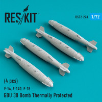 Reskit RS72-0293 GBU 38 Bomb Thermally Protected (4 pcs) (F-14, F-14D,F-18) 1/72