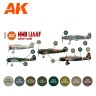 AK Interactive AK-11735 Набор акриловых красок "Цвета самолетов Японских ВМС 2-я МВ" 8 штук