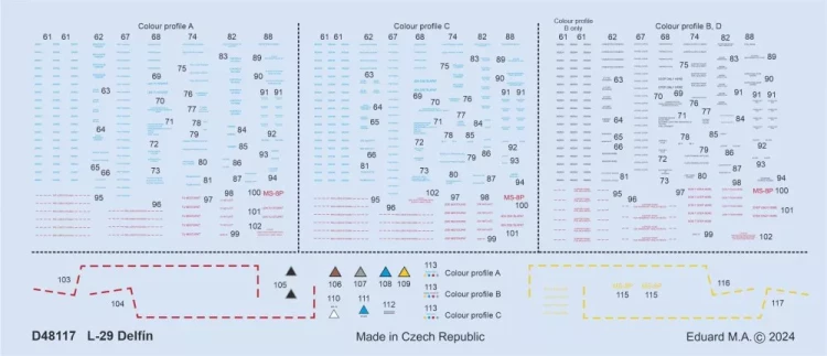 Eduard D48117 Decals L-29 stencils (EDU/AMK) 1/48