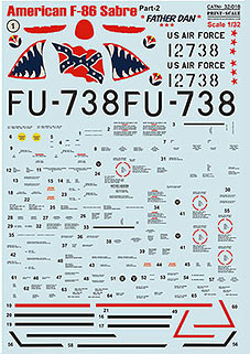 Print Scale 32-018 F-86 Sabre part 2 (wet decals) 1/32