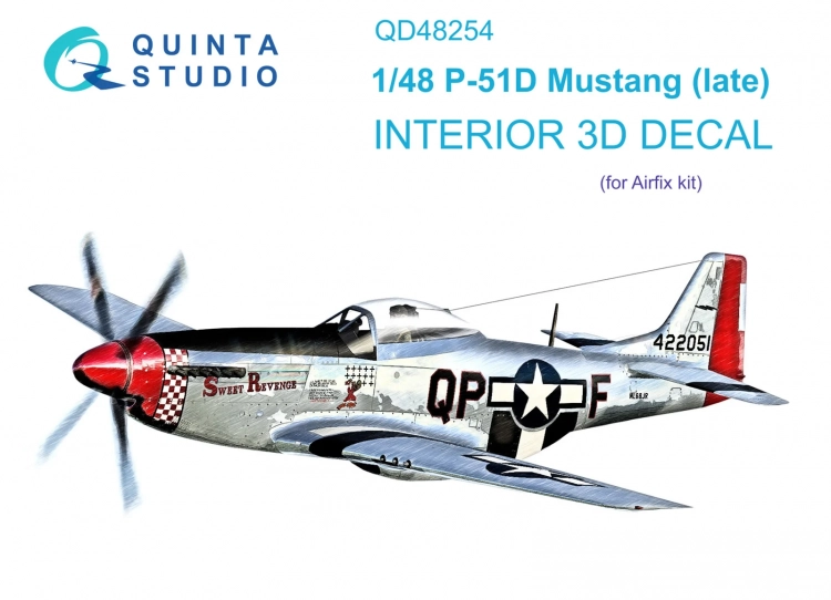 Quinta studio QD48254 P-51D Late (Airfix) 3D Декаль интерьера кабины 1/48
