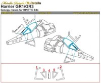 Metallic Details MDM4811 BAe Harrier GR1/GR3 Canopy masks 1/48