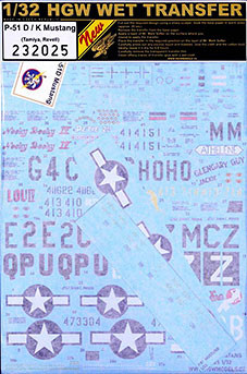 HGW 232025 Decals P-51 D/K Mustang (TAM, REV) 1/32