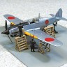 Aoshima 65679 Истребитель Ki-61-II KAI TYPE 3 HIEN c фигурками пилота и техника 1/72