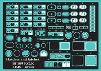 Aims AIMPE48008 Hatches and latches Messerschmitt Bf-109 1/48