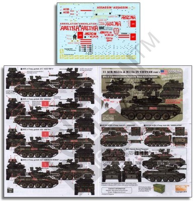 Echelon FD D356264 11 ACR M551 Sheridans &amp; APC M113s in Vietnam (Part 1) 1/35