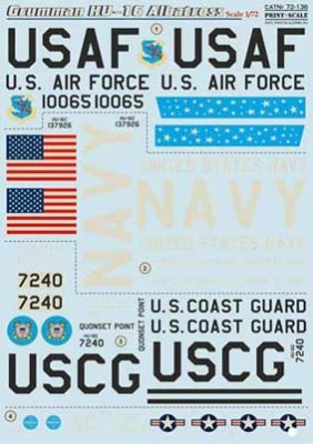 Print Scale 72-136 Grumman Albatros The complete set 2 leaf Wet decal 1/72