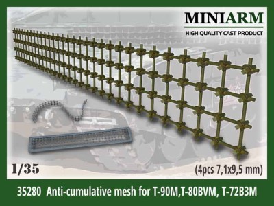Miniarm 35280 Противокумулятивная сетка - экран 4шт -Т-72Б3М,Т-90М, Т-80БВМ и др. 1/35