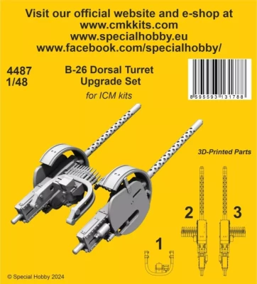 CMK 4487 B-26 Dorsal Turret Upgrade Set (ICM) 1/48