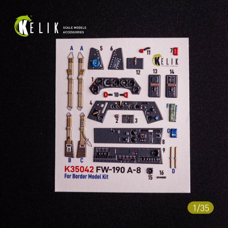 Reskit K35042 FW-190A-8 - interior 3D (BORDER) 1/35