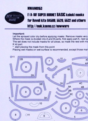 New Ware NWA-M0153 Mask F/A-18F Super Hornet BASIC (REV) 1/48