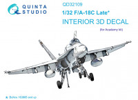 Quinta studio QD32109 F/A-18C Late (Academy) 3D Декаль интерьера кабины 1/32