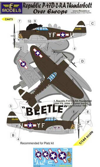 Lf Model C4475 Decals P-47D-2-RA Thunderbolt over Europe 1/144